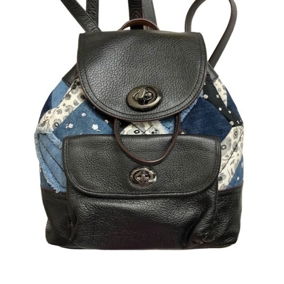 Coach Patchwork Turnlock Rucksack Backpack 37743 Canyon Quilt Denim main image 9